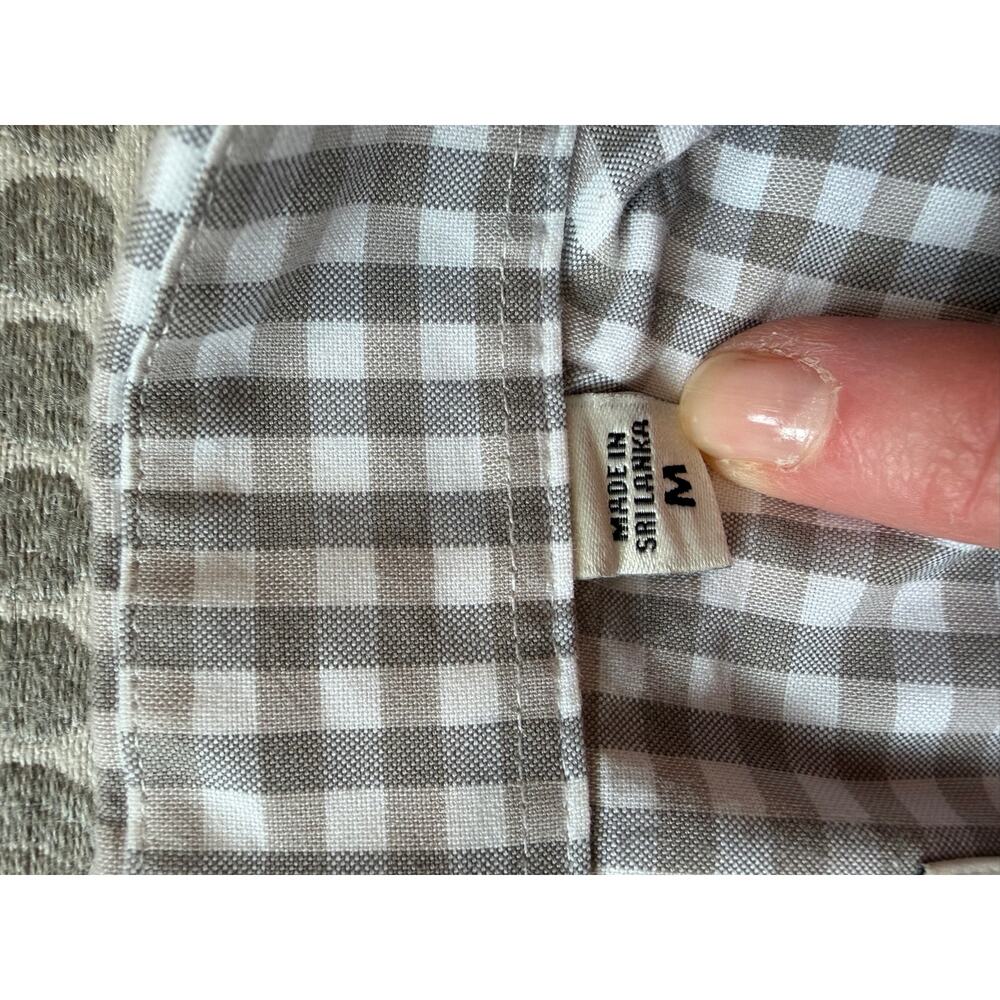 Crosby & Howard Short Sleeve Gray/White Plaid Button Down Size M - Picture 2 of 8